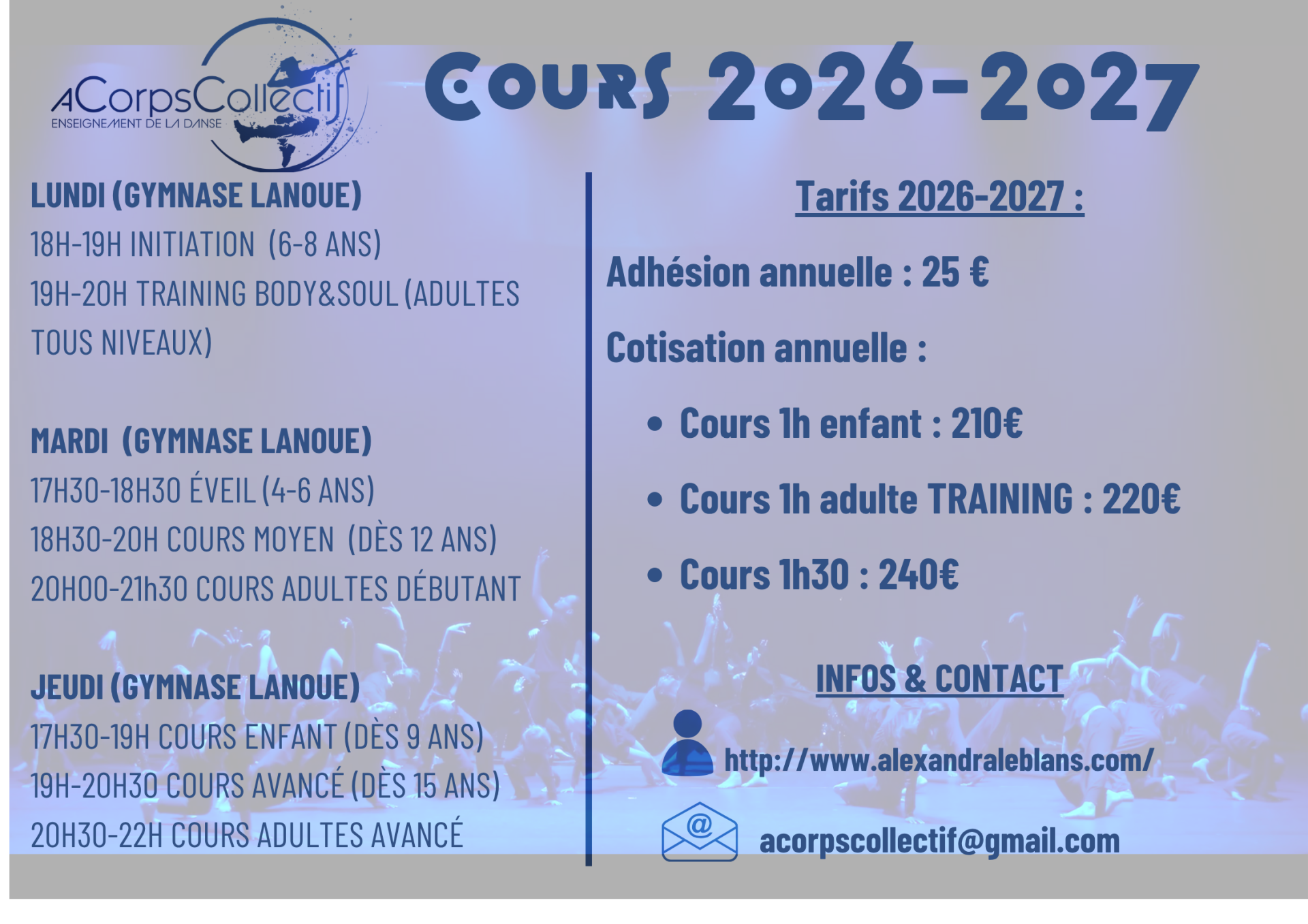 Tarifs 2026 2027